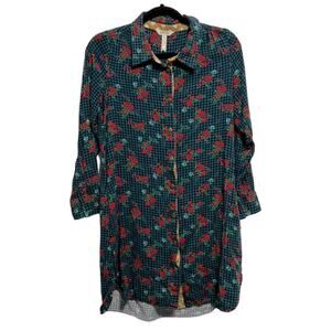 Matilda Jane Floral Collared Button Down Dress women’s size small